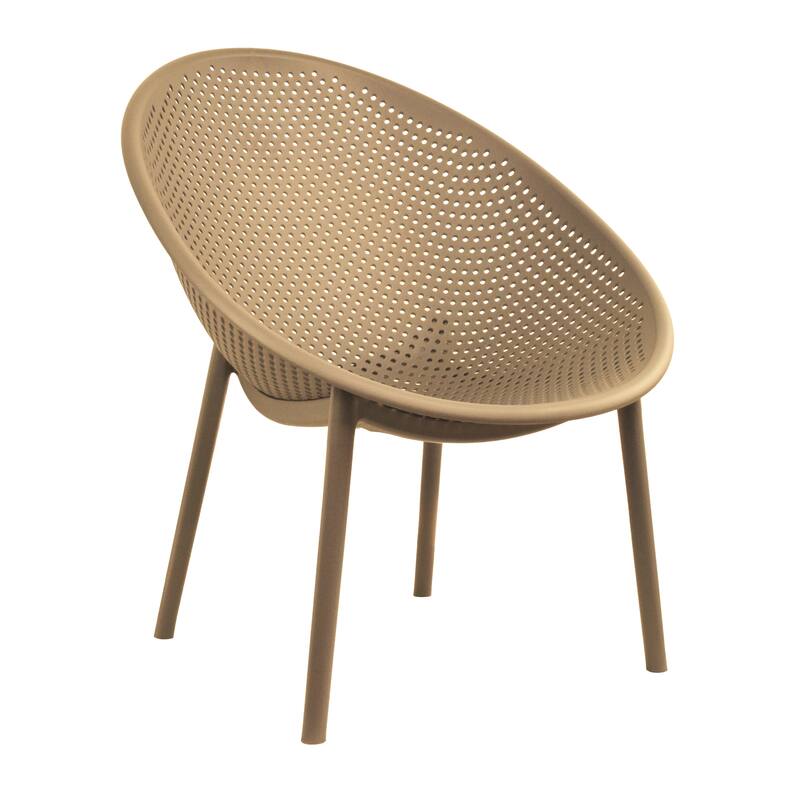 Set of 2 Modern Plastic Lounge Chair Plastic Legs with Polka Dots Spot Breathable for Patio Outdoor or Indoor Use