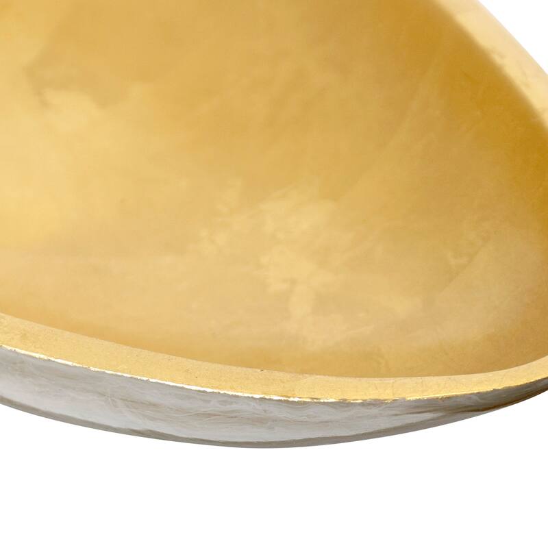 Harp & Finial Cella Tray - Pearl White Finish on Resin with Gold Leaf Interior