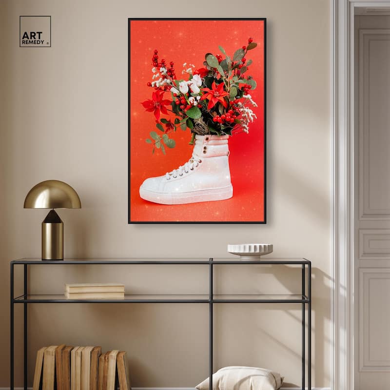 Christmas Sneaker Canvas by Art Remedy
