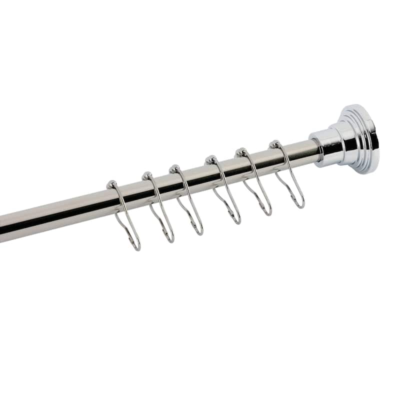 Kingston Brass Edenscape 38"-60" Stainless Steel Adjustable Shower Curtain Rod with Rings - Polished Chrome