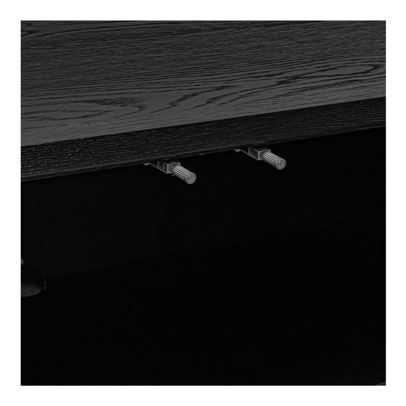 Title: NADAAL STUDIOS Alarno Sideboard, Black Shagreen Doors, Oak Frame & Gold Metal Detail