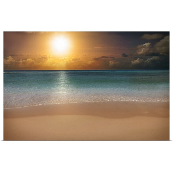 "Sunrise over a beach" Poster Print