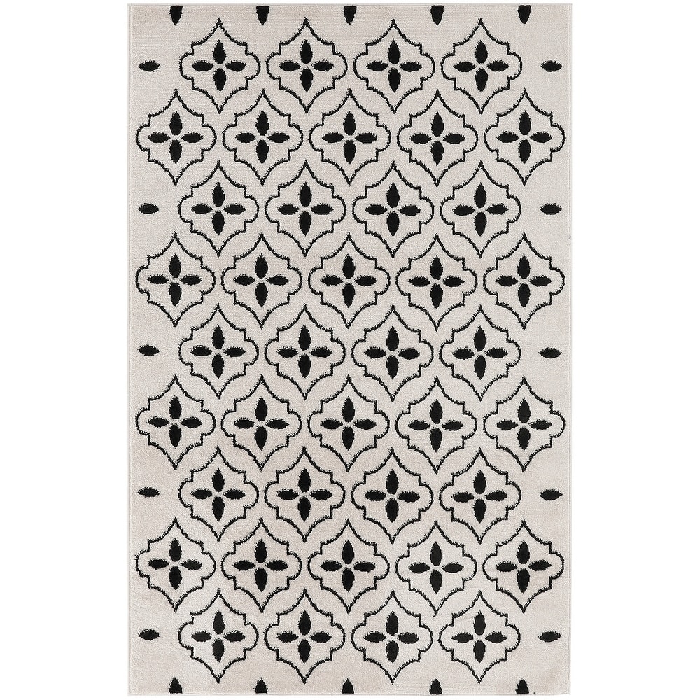 Nourison Sandy Indoor / Outdoor Blue Moroccan Area Rug