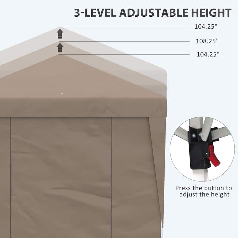 Outsunny 19' x 10' Pop Up Canopy with Sidewalls, Height Adjustable Large Party Tent with Leg Weight Bags
