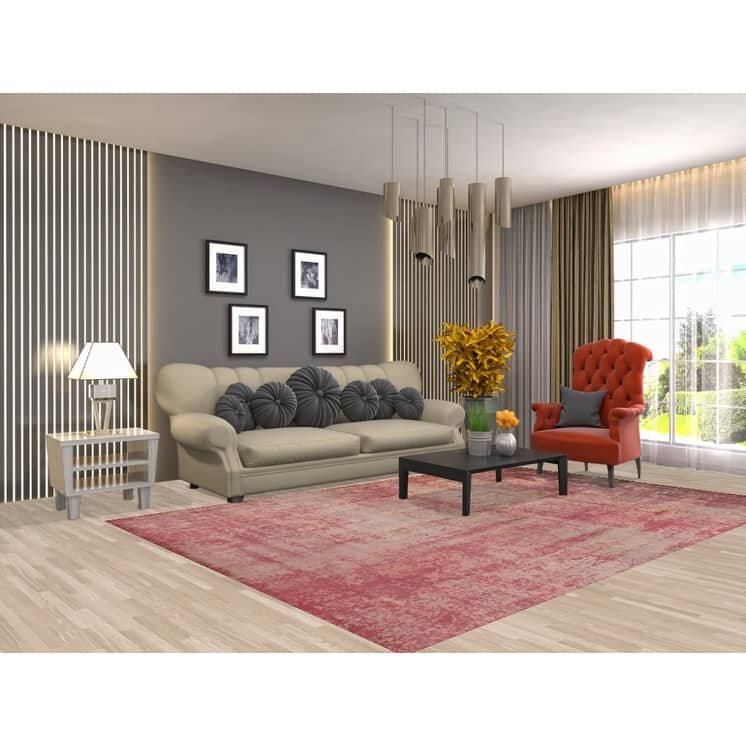 Indian Abstract Modern Area Rug Handmade Wool Carpet - 6'7"x 9'8"