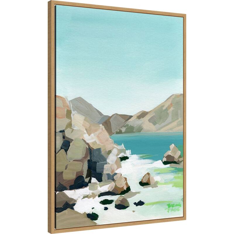 Rocky Coast by Brook Page Framed Canvas Wall Art Print