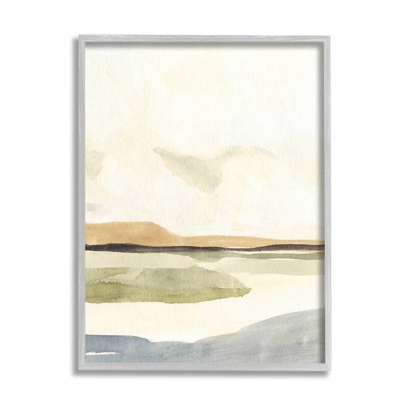 Stupell Scenic River Landscape Sky Framed Giclee Art, Design by Annie Warren - 24 x 30 - Grey