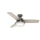 preview thumbnail 3 of 13, Hunter 44" Sentinel Ceiling Fan with LED Light and Handheld Remote - Soft Modern, Farmhouse, Transitional