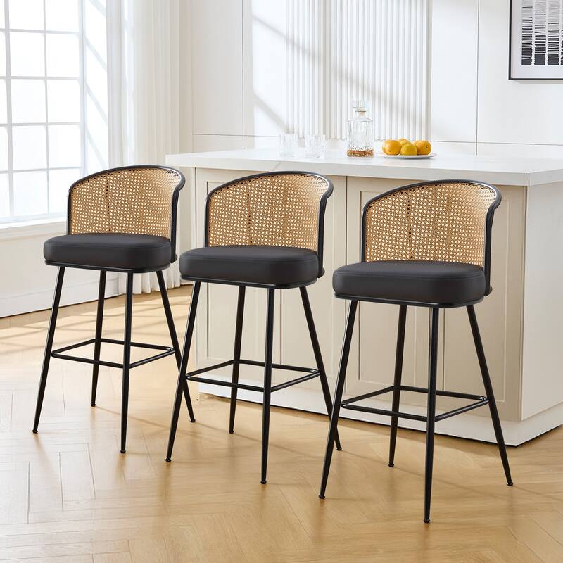 26"/29" Rattan Upholstered Bar Stool /Counter Stools Set of 2/3/4