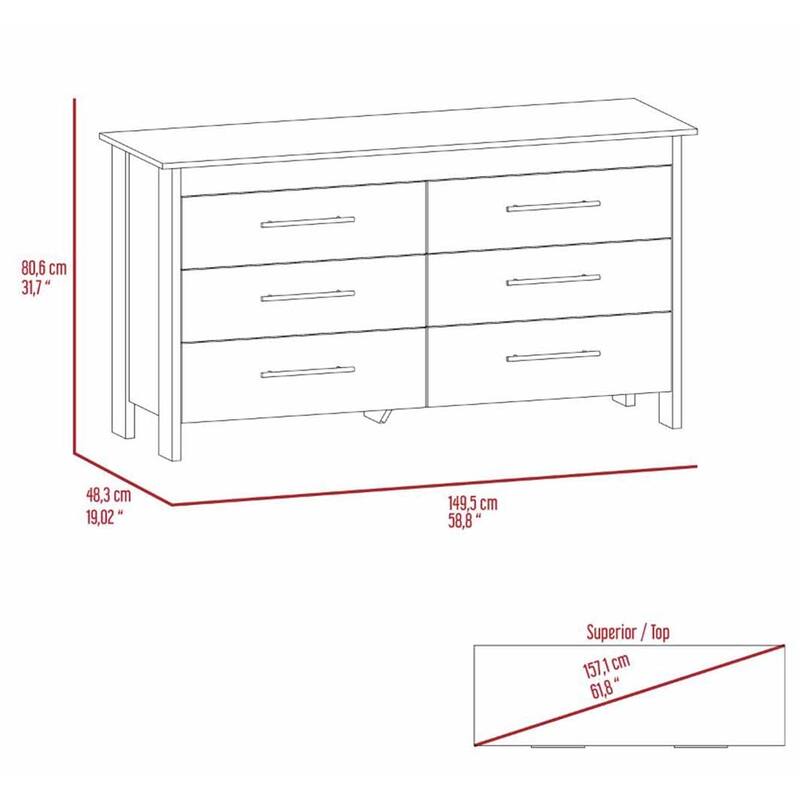 Southington 6-Drawer Rectangle Dresser