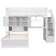 preview thumbnail 10 of 23, Twin over Twin Loft Bed with Built-in Desk and Staircase, With Storage Compartments and Shelves