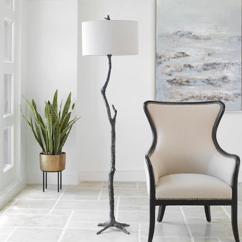 Uttermost Spruce Rustic Floor Lamp - 69"H,  Shade 11"H x 18"Dia.