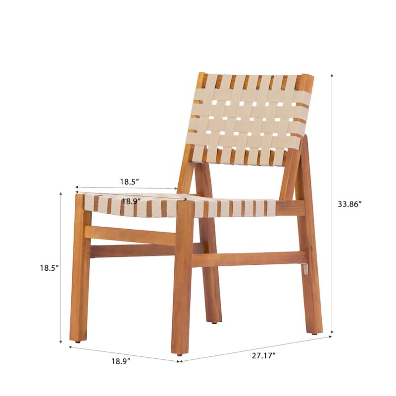 Christopher Knight Home - Acacia Solid Wood Outdoor Patio Side Chairs with Rope (Set of 2)