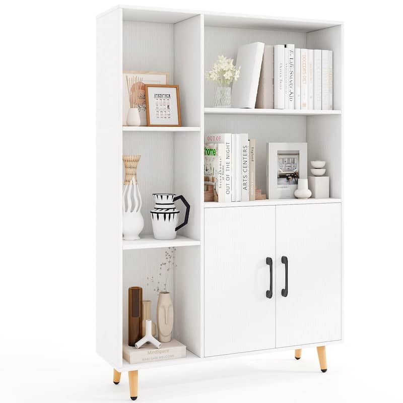 Costway Floor Storage Cabinet Free Standing Wooden Display Bookcase