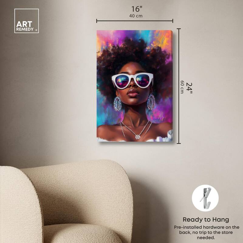 Bold Colorful Curls Canvas by Art Remedy, Gallery Wrapped