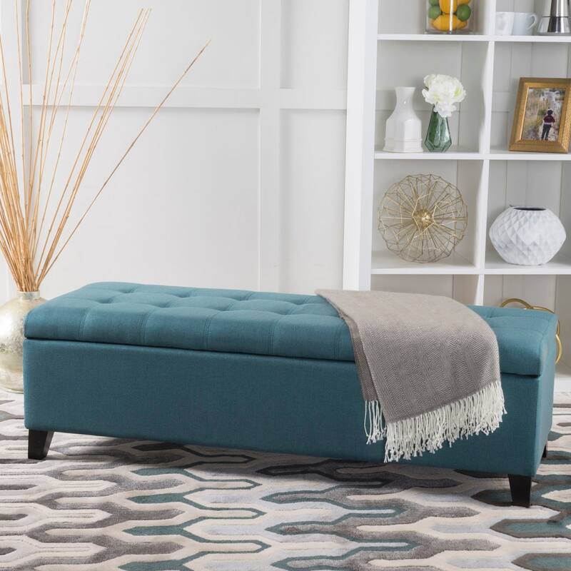Mission Tufted Fabric Storage Ottoman Bench by Christopher Knight Home - 50.50"L x 18.75"W x 16.00"H