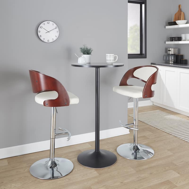 Carson Carrington Visby Adjustable Bar Stool with Rounded T Footrest (Set of 2)