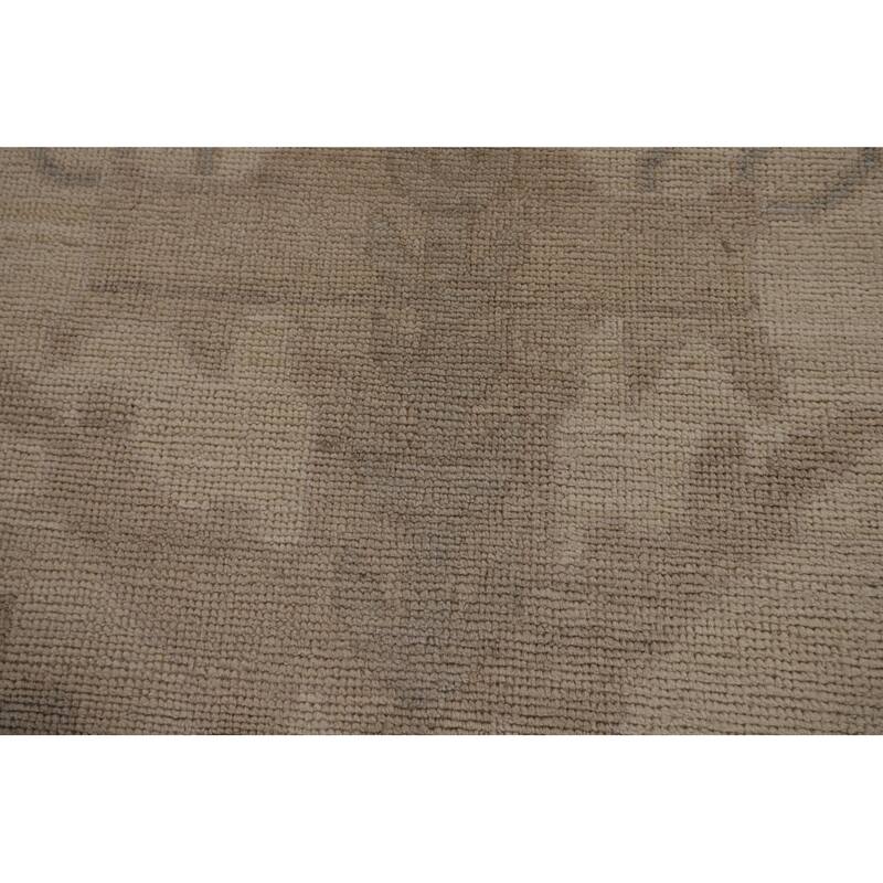 Vegetable Dye Oushak Oriental Large Rug Handmade Beige Wool Carpet - 10'5"x 14'4"