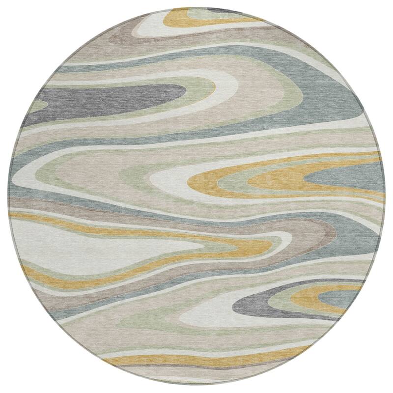 Machine Washable Indoor/ Outdoor Abstract Busey Chantille Rug