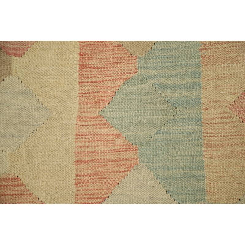 Hand Woven Oriental 100% Wool Carpet Southwestern Modern Multi-Colored Kilim Area Rug - 5' 1'' X 3' 0''