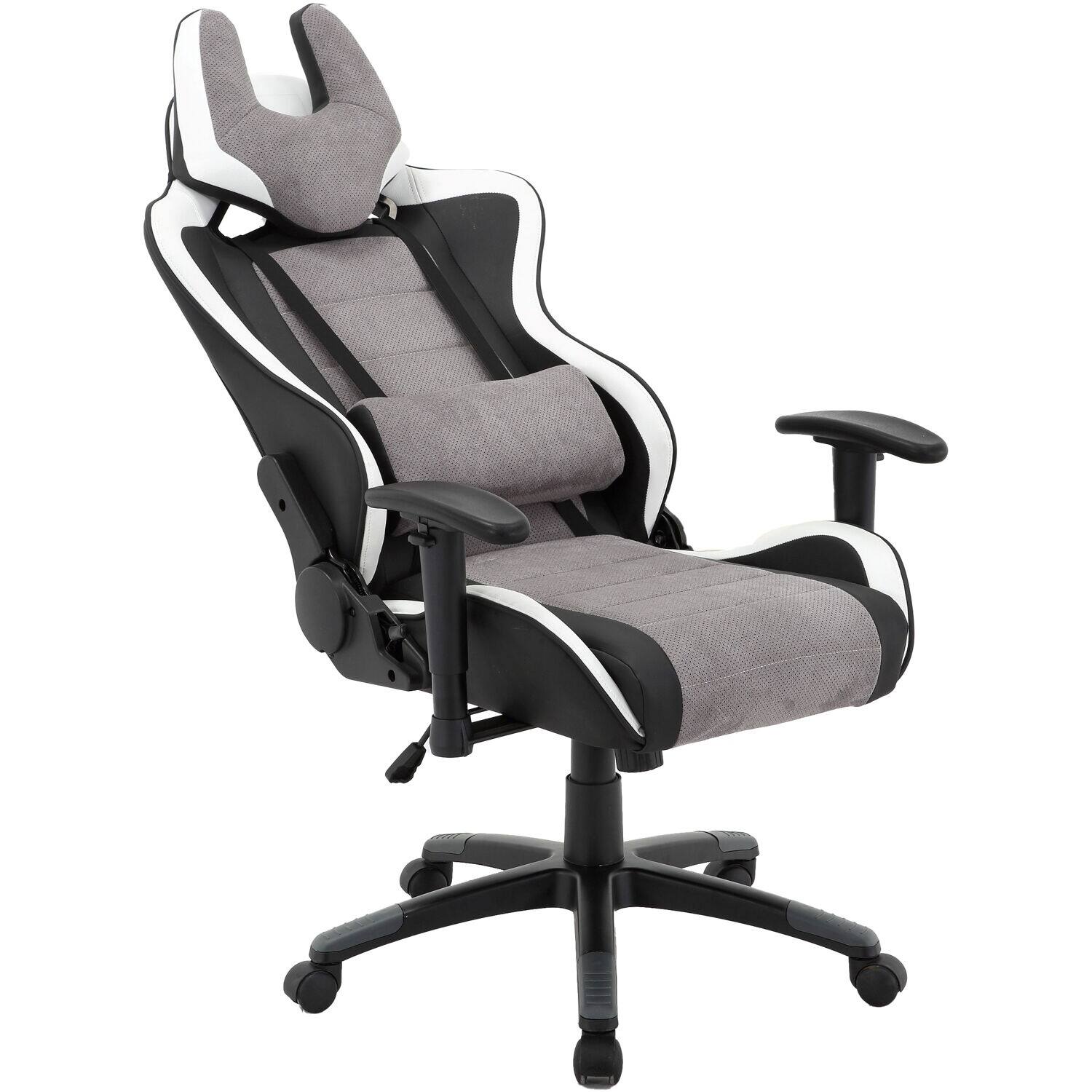 Hanover Commando Ergonomic Gaming Chair in Black, Grey, White Bed