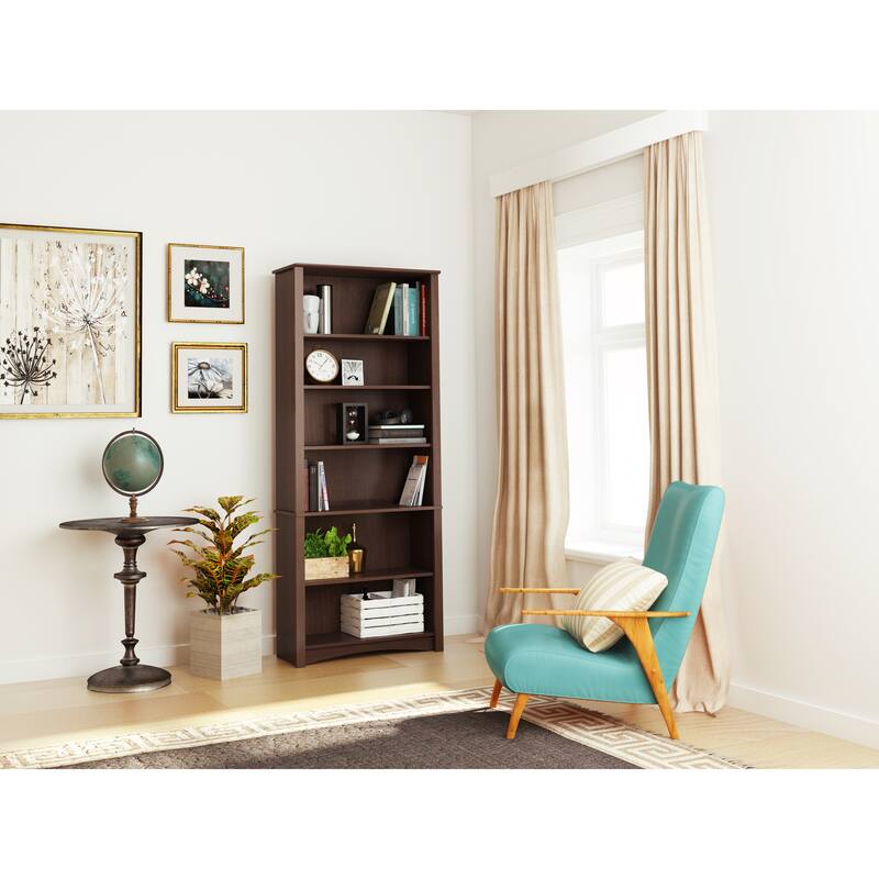 Prepac Home Office 6-Shelf Bookcase - 31.5" W x 77" H x 13" D