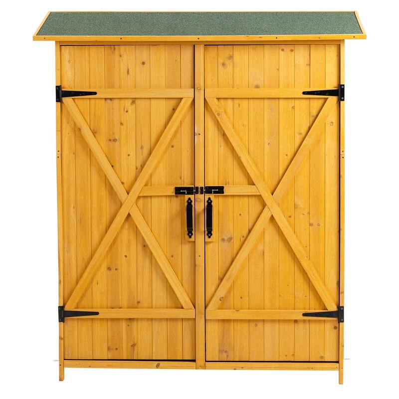 Outdoor Shed with Lockable Door & Detachable Shelves,Storage Cabinet