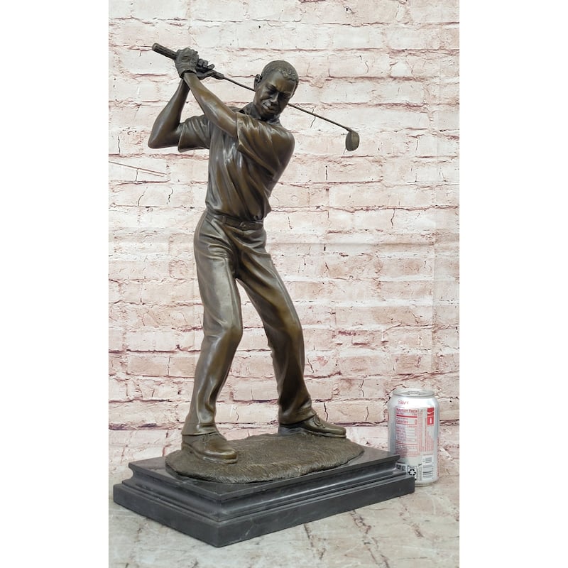 Bronze Golfer Sculpture – Golf Swing Figurine Statue For Home Or Office