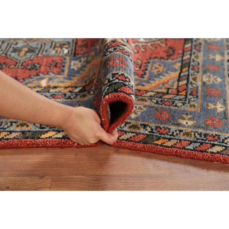 Geometric Khotan Oriental Area Rug Handmade Wool Carpet - 3'11"x 5'11"