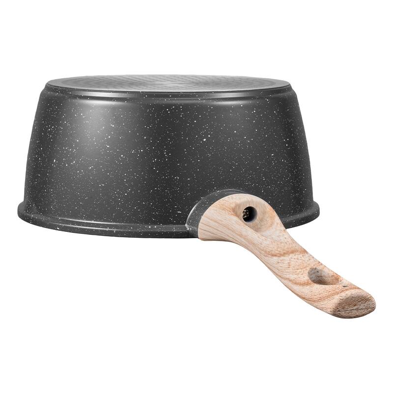 Anmytek 2.5 QT Nonstick Granite Saucepan with Lid Aluminum Alloy for Simmering Boiling All Stovetops