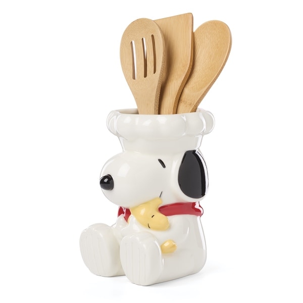 Lenox Chef Snoopy Figural Utensil Crock 4-Piece Set - Bed Bath