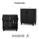 preview thumbnail 6 of 11, Anmytek Modern 2-Door Black Buffets Sideboards Rattan Kitchen Storage Cabinet with Adjustable Shelf - 31.5" W x 15.7" D x 35" H