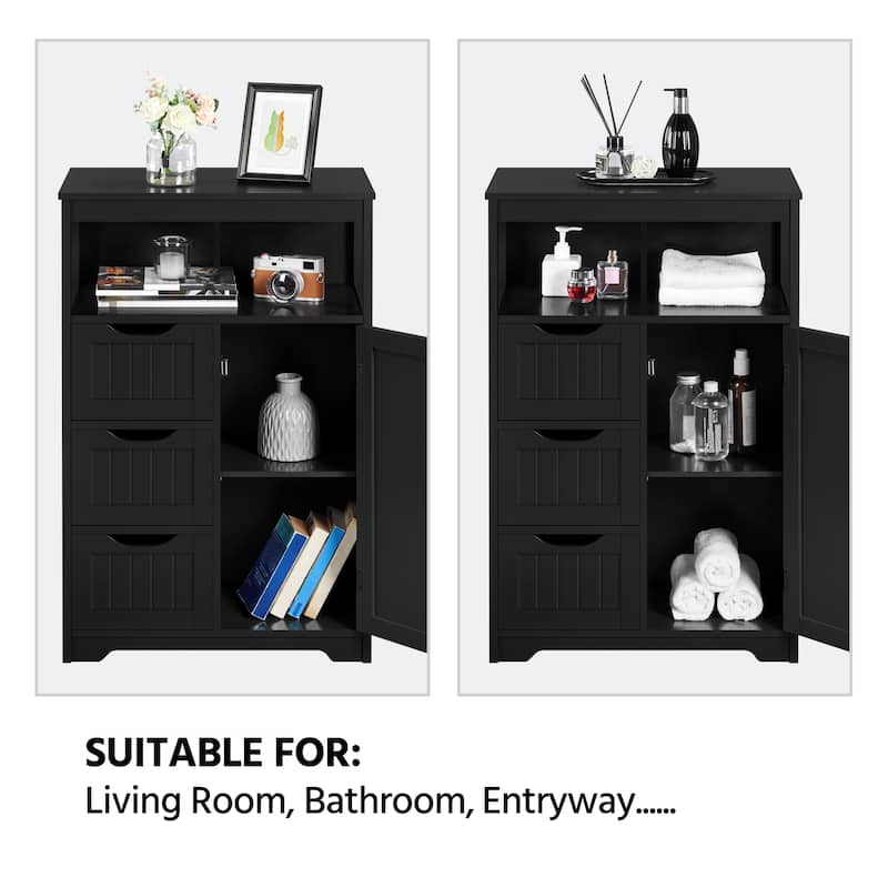Yaheetech Bathroom Floor Cabinet Bedroom Cabinet Storage Organizer