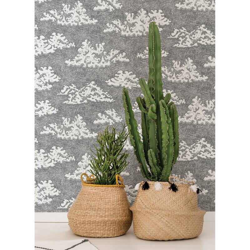 NuWallpaper Block Print Grey Day Dream Novelty Peel & Stick Wallpaper