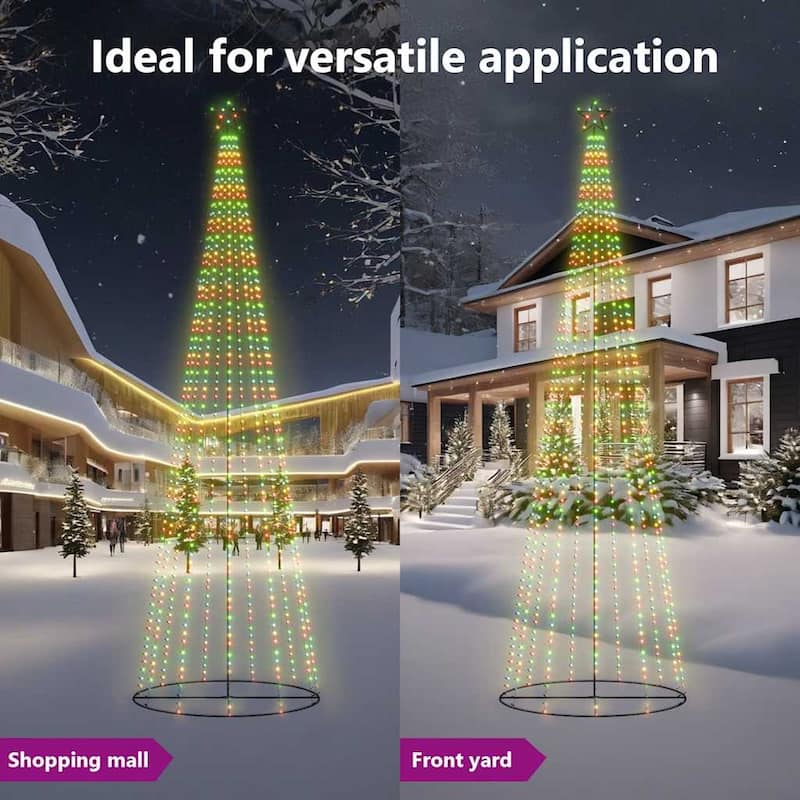 vidaXL Christmas Cone Tree Decoration Artificial Christmas Tree with LEDs