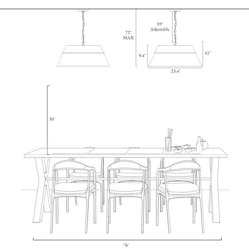 Modern Luxury Brass Gold 4-Light Durm Chandelier White Metal Island Lights - Dia. 23.4" x H 9.4"