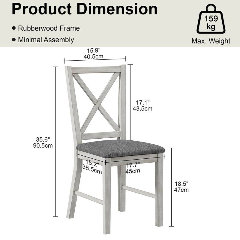 Javlergo Kitchen Table and Chairs for 4/6 Dining Room Table Set,Wood Elegant Kitchen Sets