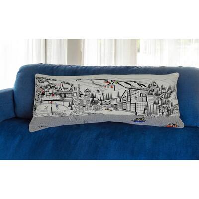 HomeRoots 35" White Vail Daylight Skyline Lumbar Decorative Pillow