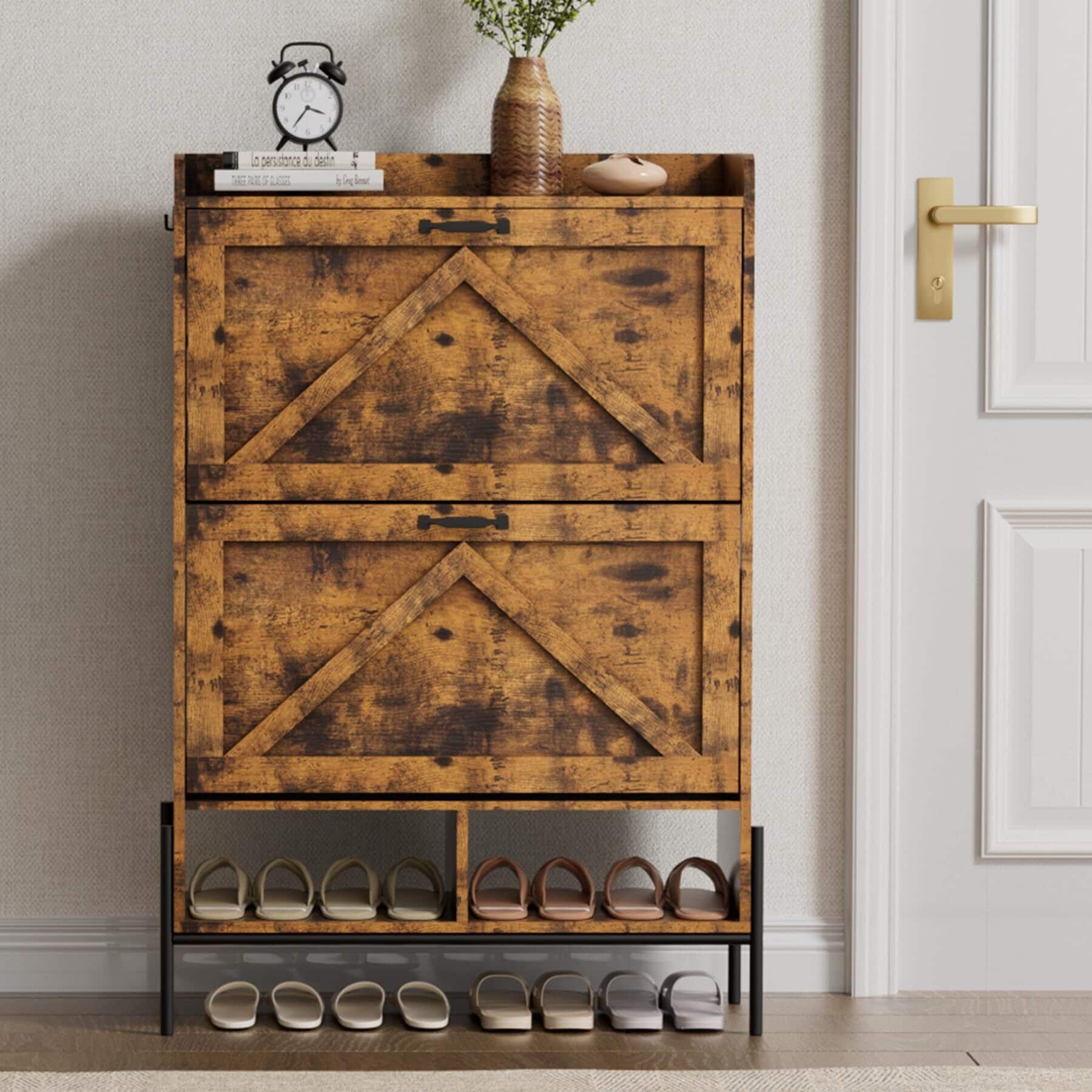 Shoe Cabinet with 2 Flip Drawers - 2 Flip Drawers