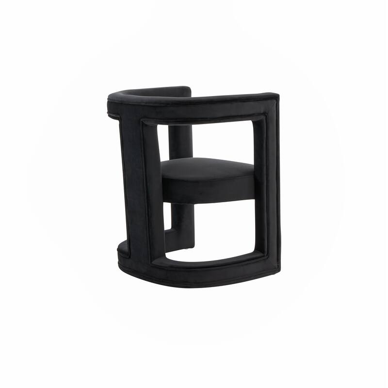 Modrest Kendra Modern Black Fabric Accent Chair