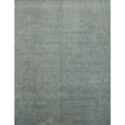 Hand Knotted Oriental 100% Wool Carpet Tribal Animal Pictorial Greys & Charcoal Gabbeh Area Rug - 11' 11'' X 11' 9''