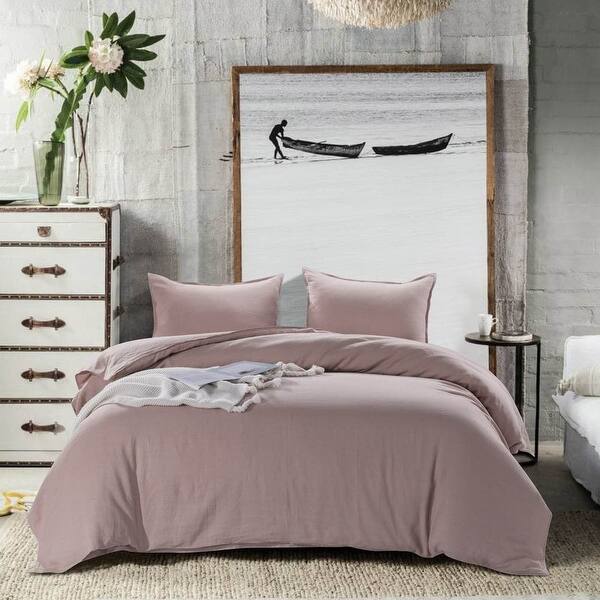 Shop Linen Duvet Cover With Pillow Shams 3 Pieces Set Vintage