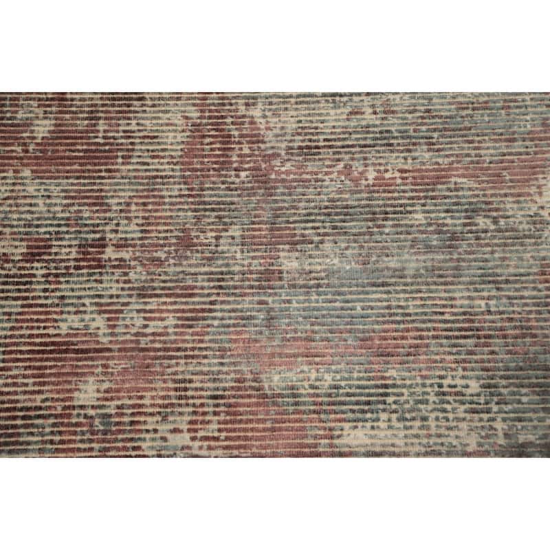 Hand Knotted Oriental Viscose Silk Carpet Modern Abstract Multi-Colored Abstract Area Rug - 7' 6'' X 5' 5''