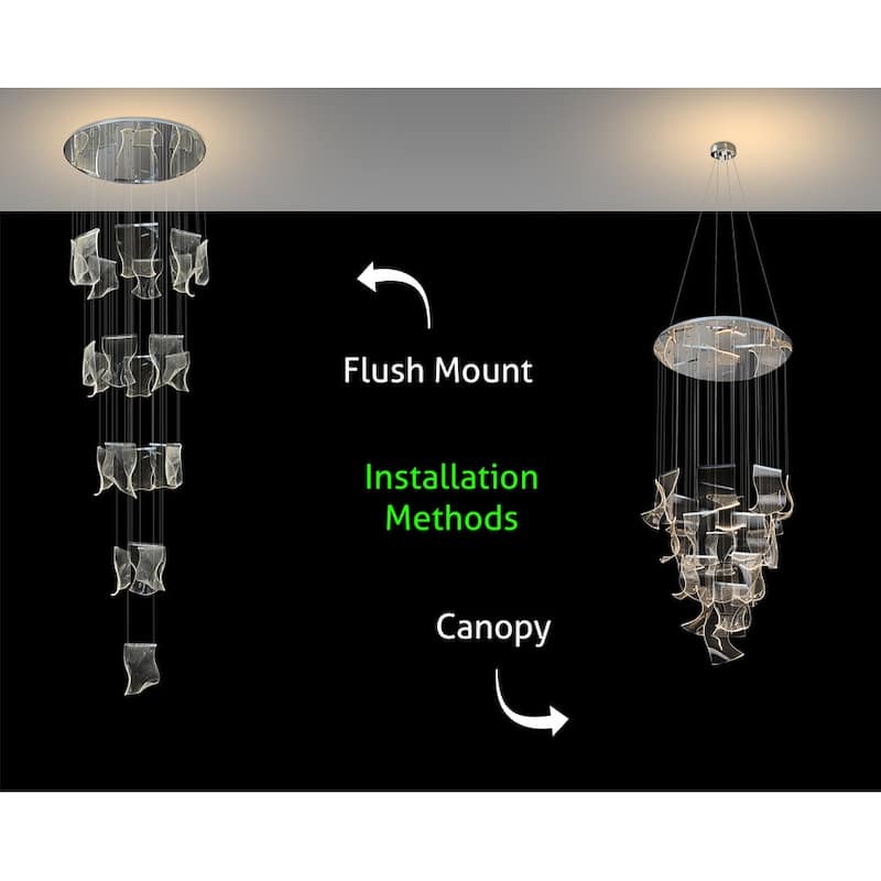 Luxury LED modern Chandelier 24 lights for Foyer staircase or hallway