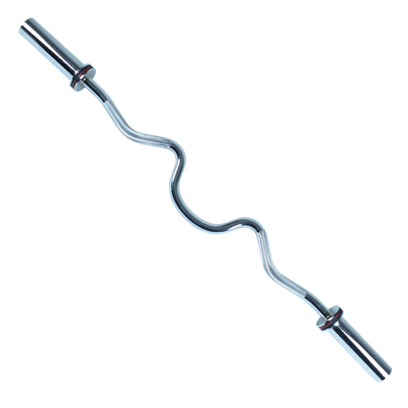 Sunny Health & Fitness Olympic Super Curl Bar with Ring Collars