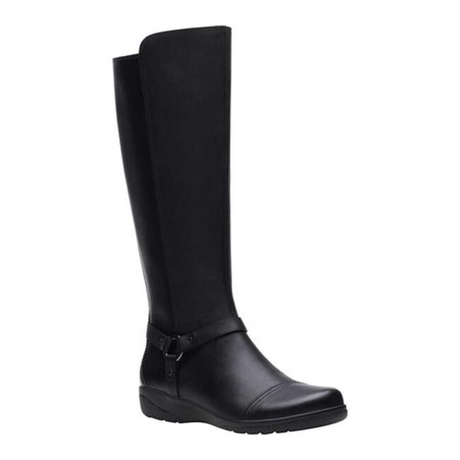 clarks womens long black boots