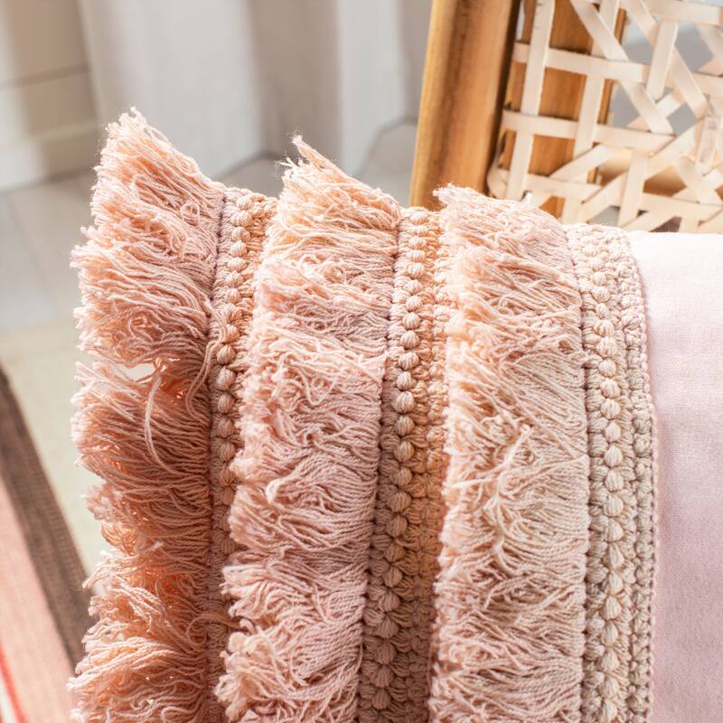 SAFAVIEH Ilmi Boho Fringe Decorative Accent Throw Pillow