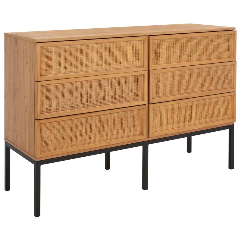SAFAVIEH Audrey 6 Drawer Rattan Dresser