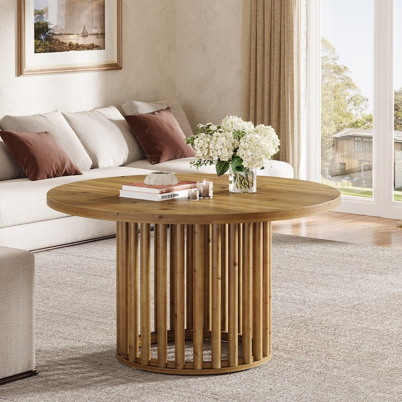 31.5-Inch Solid Wood Round Coffee Table