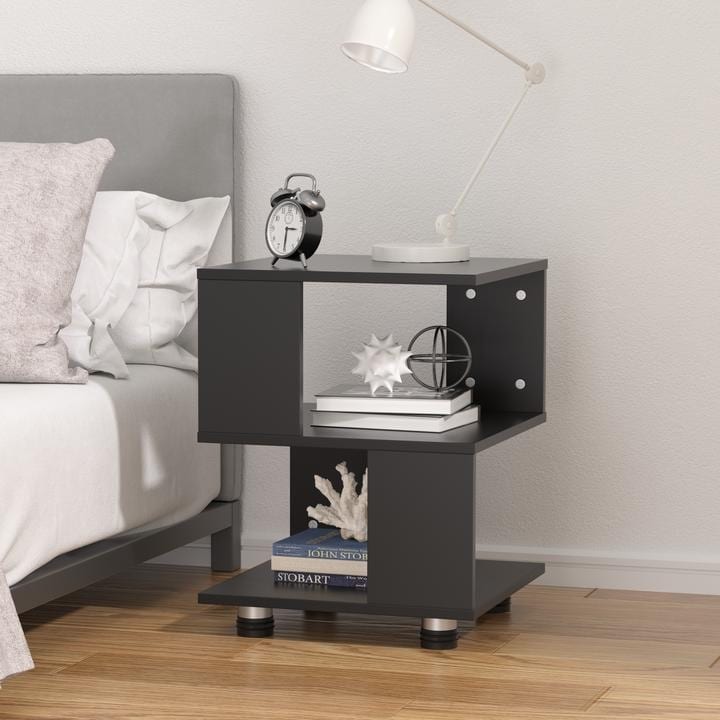 Modern 2-Tier Hollow Rectangle Magic Cube Nightstands-image
